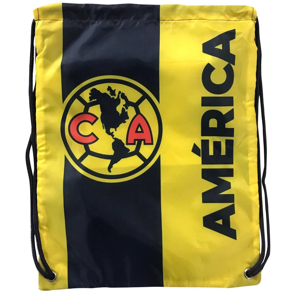 Icon Sports Fan Shop Liga MX Soccer Mexican Futbol Team Logo Cinch Bag (Club America, Allwall Yellow)