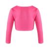 Loyan Little Girls Knit Long Sleeve Ballet Dance Top for Kids Knot Cardigan Shrug Cover Up Wrap Sweater Gym Yoga Hot Pink 7-8 Years view 4