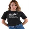 Go All Out Large Black Adult Seester Like A Sister Only Cooler T-Shirt view 2