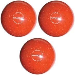 BuyBocceBalls - EPCO Duckpin Bowling Balls - (4 7/8 inch- 3lbs. 10 oz.) Pack of 3 - Speckled House Ball - Orange - Made in USA