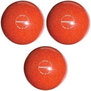 BuyBocceBalls - EPCO Duckpin Bowling Balls - (4 7/8 inch- 3lbs. 10 oz.) Pack of 3 - Speckled House Ball - Orange - Made in USA