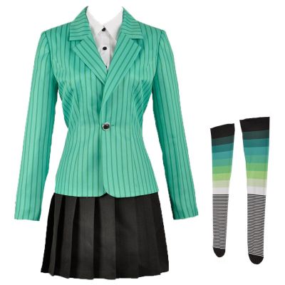 Weixu The Musical Rock Cosplay Costume Green School Uniform Dress Halloween Outfit for Women XL