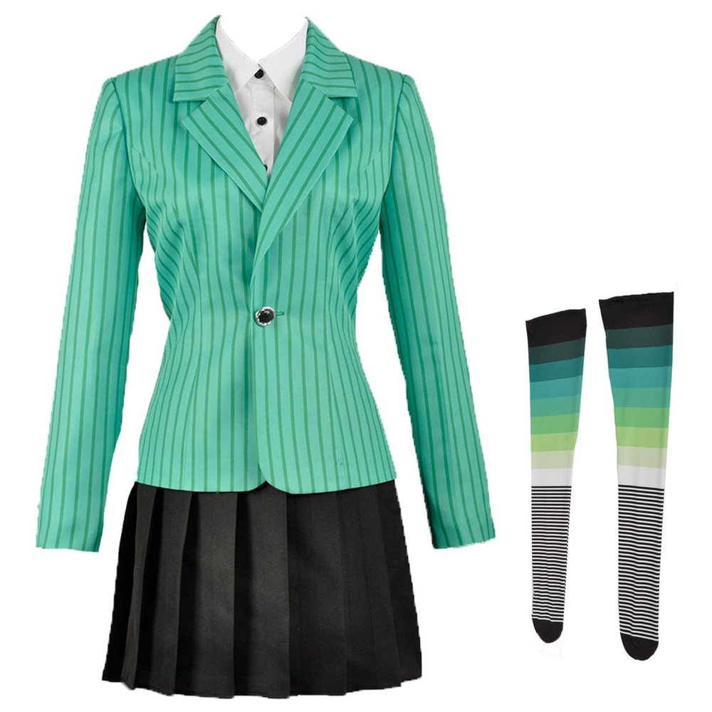 Weixu The Musical Rock Cosplay Costume Green School Uniform Dress Halloween Outfit for Women XL