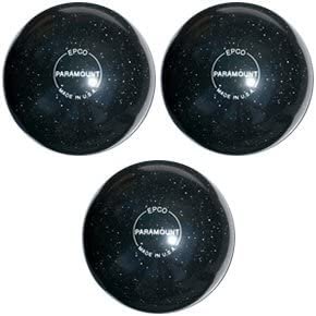 BuyBocceBalls - EPCO Duckpin Bowling Balls - - (4 7/8 inch- 3lbs. 12 oz.) Pack of 3 - Speckled House Ball - Black - Made in USA