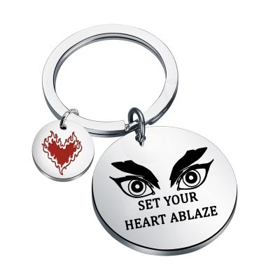 CYTING Anime Manga Inspirational Gift Set Your Heart Ablaze Keychain Fire Flame Anime Character Jewelry Cosplay Gift