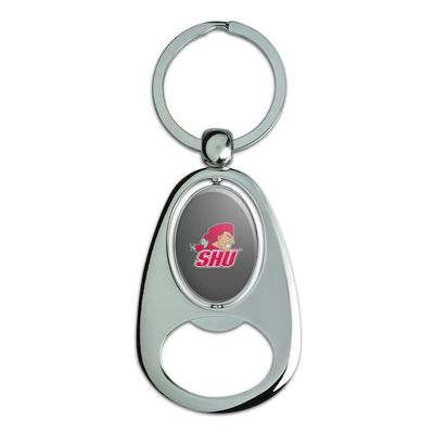 GRAPHICS & MORE Sacred Heart University Secondary Logo Keychain Chrome Metal Spinning Oval Bottle Opener