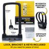 Heavy-Duty U Lock for Bicycles, Electric Scooters, and Motorcycles - Swiss-Engineere Lock with Thick Hardened Steel and Silicone Outer Coating, Includes 4 Keys & 2 Mounting Brackets. view 4