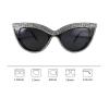 mincl Fashion Womens Rhinestone Sunglasses Retro Black Cat Eye Sunglasses Crystal Sparkle For Women with UV protection (2pcs-pink&silver black) view 3