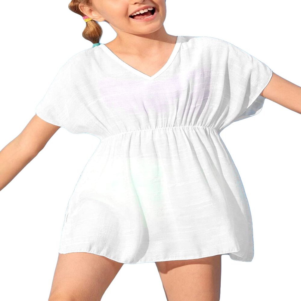 Fommykin Girls, Little Kid Swimwear Cover Ups Kids Beach Bathing Suit Coverups Cute Sweet Bikini Swimsuit Tunic Dress