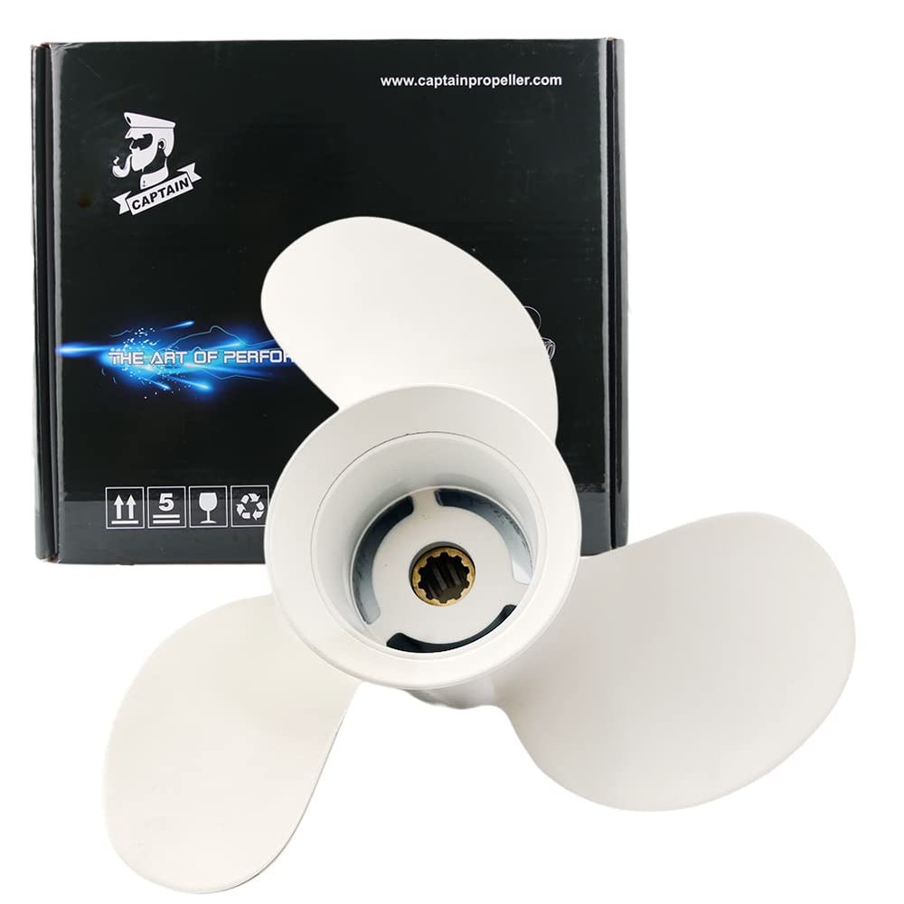 Boatman Aluminum Outboard Motor Boat Propeller 10 1/4x13 fit Yamaha Engines 25-30 Hp,10 Spline Tooth,RH