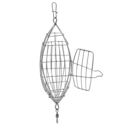 Alomejor Fishing Bait Cage Stainless Steel Lure Cage Carp Fishing Trap Basket Feeder Holder for Shrimp Crab Fish Baits(S)