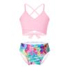 Yihuimin Kids Girls 2 Pcs Bikini Set Crisscross Back Bra Top with Bottoms Hawaii Beachwear Swimsuit Tie Dye 4 Years view 1