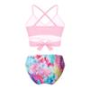 Yihuimin Kids Girls 2 Pcs Bikini Set Crisscross Back Bra Top with Bottoms Hawaii Beachwear Swimsuit Tie Dye 4 Years view 2