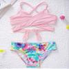 Yihuimin Kids Girls 2 Pcs Bikini Set Crisscross Back Bra Top with Bottoms Hawaii Beachwear Swimsuit Tie Dye 4 Years view 3