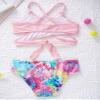 Yihuimin Kids Girls 2 Pcs Bikini Set Crisscross Back Bra Top with Bottoms Hawaii Beachwear Swimsuit Tie Dye 4 Years view 4
