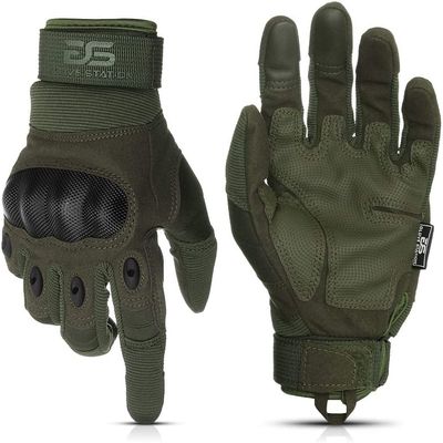 Glove Station Tactical Gloves for Men  Touchscreen Utility Gear with Hard Knuckle Protection Used in Motorcycle, Airsoft, Combat, Police, Shooting & Outdoor Work Green - Hard Knuckle Small