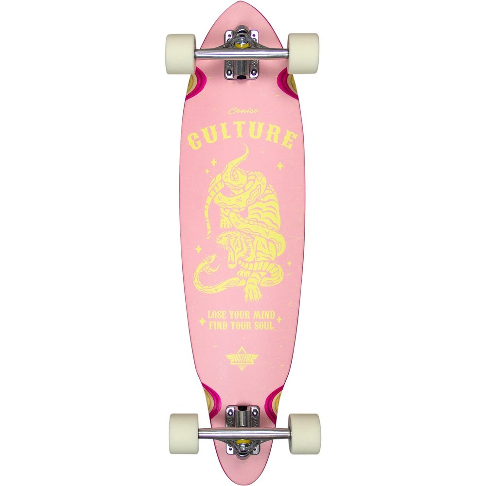 Dusters California Skateboards Culture Pink/Yellow Longboard Complete Skateboard - 8.5" x 33"