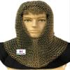 Nautical-Mart Chainmail Coif Medieval Knight Renaissance Armor Chain Mail Hood Viking LARP (Brass Finish) view 1