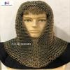 Nautical-Mart Chainmail Coif Medieval Knight Renaissance Armor Chain Mail Hood Viking LARP (Brass Finish) view 2