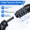 NDakter Bike Lock, 5 Digit Combination Heavy Duty Anti Theft Bicycle Chain Lock, 2.62/3.2/4.27/5/6Ft Long, High Security Resettable, Suitable for Bike, Scooter, Door, Gate, Fence-4/6mm Thick view 3