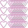 Shimeyao Heart Shape Keychain Clip Cute Pink Snap Key Ring Keychain Hook Aluminum Alloy Key Holder for Valentine's Gift Outdoor Spring Traveling Couple Wife Husband Gift Walking(20 Pcs,Heart) view 1