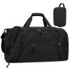 Gym Duffle Bag for Women Men 40L Waterproof Sports Travel Duffel Bags with Shoe Compartment,Wet Pocket Large Weekender Overnight with Toiletry Bag,Black view 1