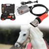XYEJL 690w Professional Horsehair Clippers, Flexible Shaft Electric Horsehair Scissors, for Horse Equine Goat Pony Cattle and Large Thick Coat Animals,Red-110V view 1