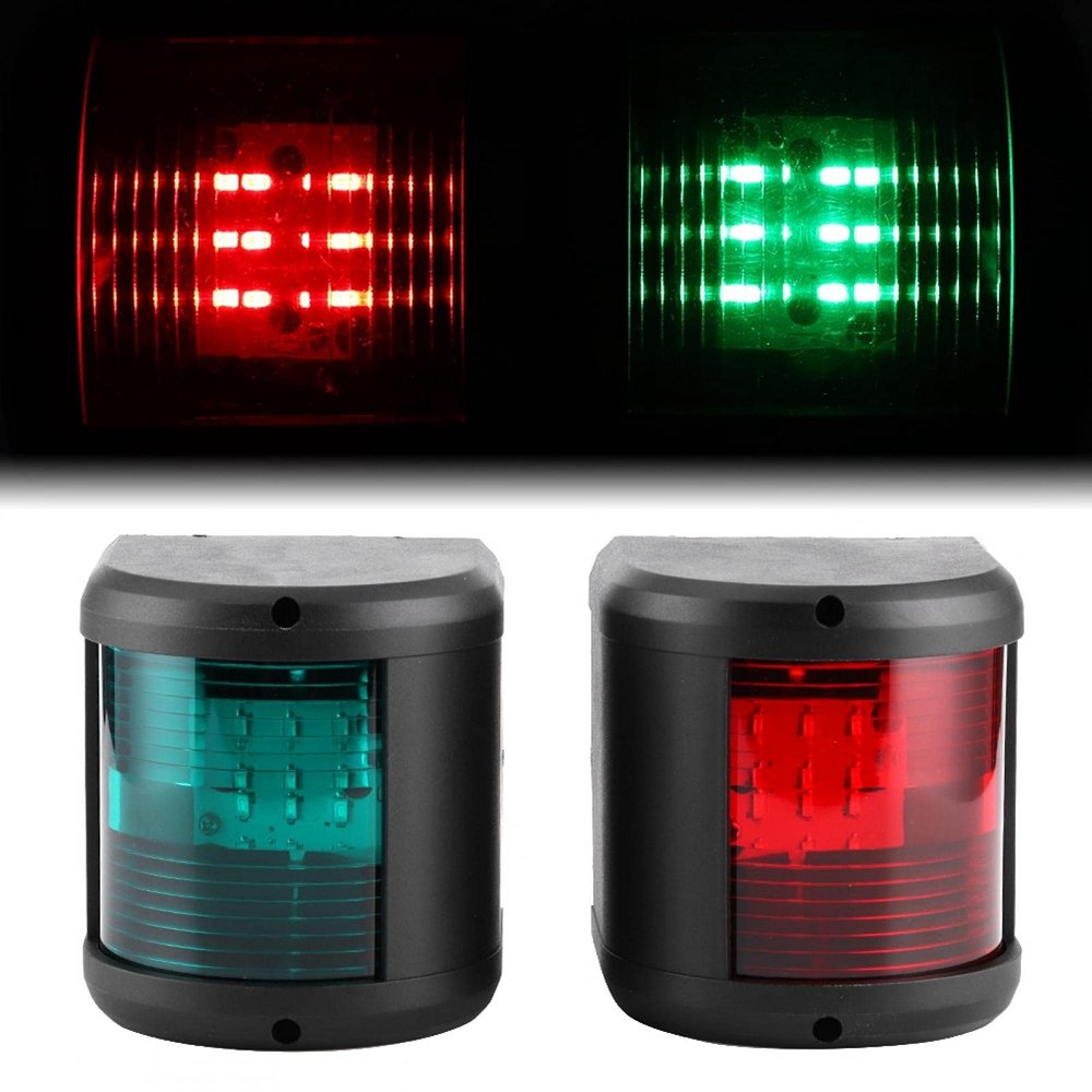 Yuecoom DC 12-24V Boat Navigation Lights Red and Green IP66 Protection Weatherproof Seal ABS Plastic Boat Lights Bow and Stern