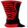 Epic Youth Tiger Striped Calf - Cute Novelty Fun Design Kneehigh/Otc Socks Pair Black/Red (SMALL) SOCK SIZE PR view 2