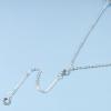 Andelaisi Boho Rhinestone Necklace Chain Round Crystal Lariat Necklace Silver Pendant Necklace Chain Long Crystal Chain Y Necklace Jewelry for Women view 4