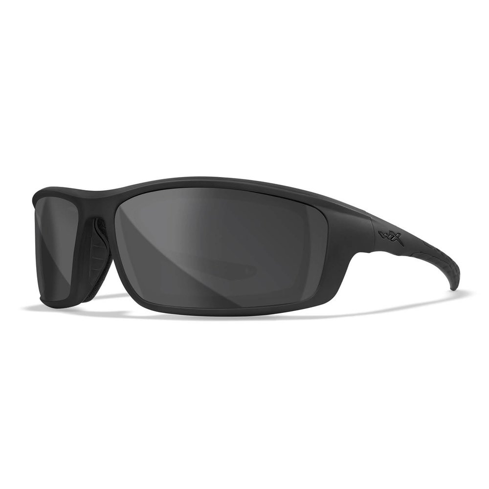 Wiley X WX Grid Sunglasses, Safety Glasses for Men and Women, UV Eye Protection for Shooting, Fishing, Biking, and Extreme Sports, Matte Black Frames, Smoke Grey Tinted Lenses