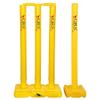 GRS India Best Heavy Plastic Cricket Stumps Set - 4 Stumps + 2 Bails + 2 Stand (Yellow)(Plastic Wicket Set) view 1