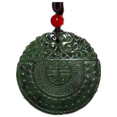 2" China Certified Nature Hetian Nephrite Jade Lucky Double Dragon Necklace Pendants