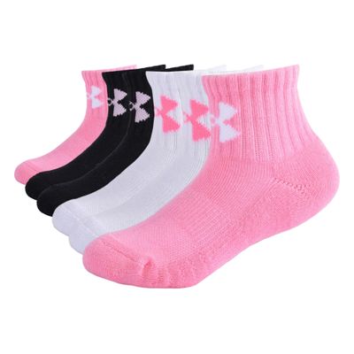 Under Armour girls Multi Pack Quarter Sock, Light Pink, 2-4T US