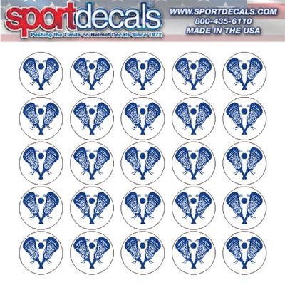 Sportdecals Lacrosse Stick Heads 3/4" Award Decals (Royal on White)