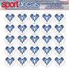 Sportdecals Lacrosse Stick Heads 3/4" Award Decals (Royal on White) view 1