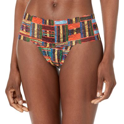 Cosabella Women's Say Never Printed Comfie Thong, Kente, Large/Extra Large