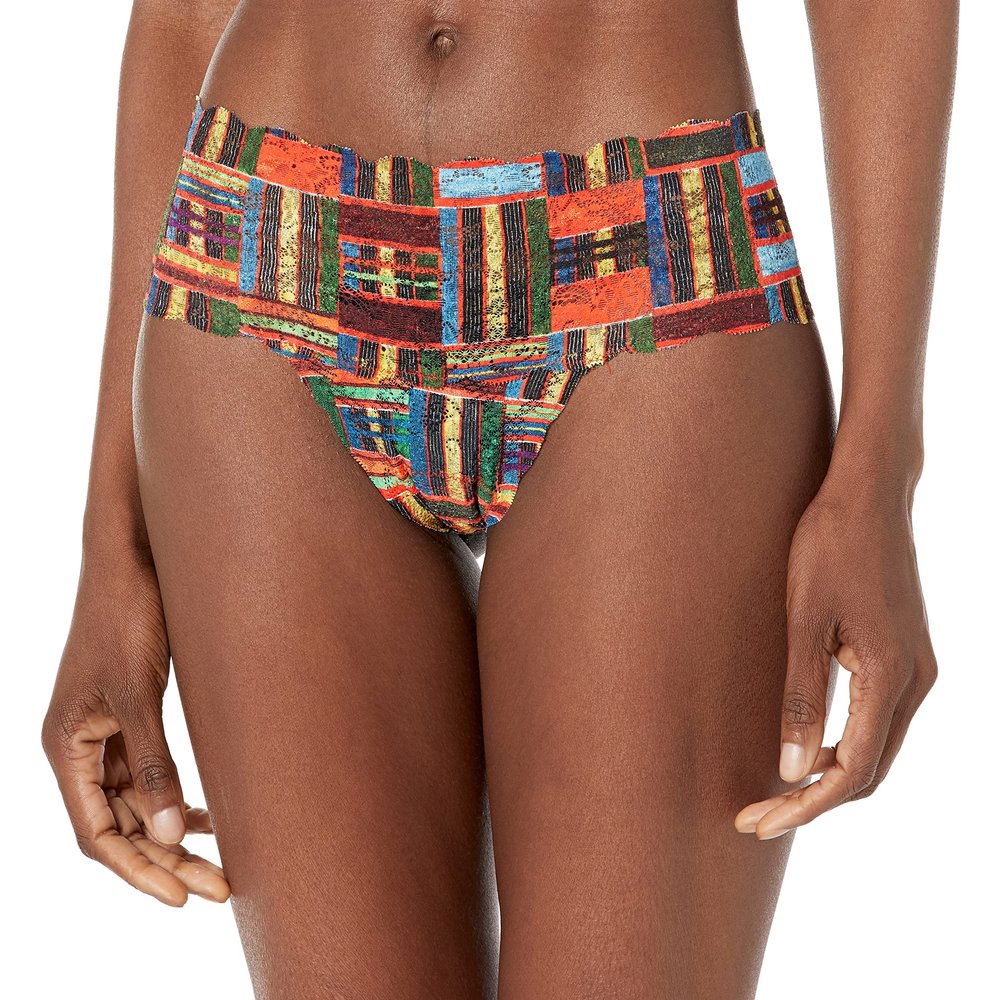 Cosabella Women's Say Never Printed Comfie Thong, Kente, Large/Extra Large