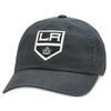 AMERICAN NEEDLE Los Angeles Kings NHL Baseball Hat, Casual Relaxed Fit with Curved Brim, Adjustable Buckle Strap Dad Cap, Blue Line Collection, Black view 1
