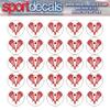 Sportdecals Lacrosse Stick Heads 3/4" Award Decals (Scarlet on White) view 1