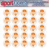 Sportdecals Lacrosse Defense 3/4" Award Decals (Orange on White) view 1
