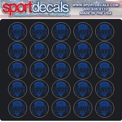 Sportdecals Lacrosse Save 3/4" Award Decals (Royal on Black)