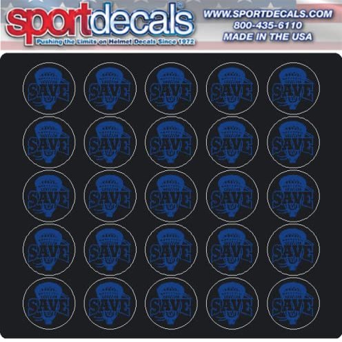 Sportdecals Lacrosse Save 3/4" Award Decals (Royal on Black)