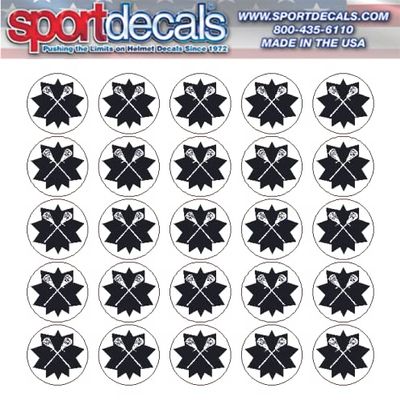 Sportdecals Lacrosse Sticks 3/4" Award Decals (Black on White)