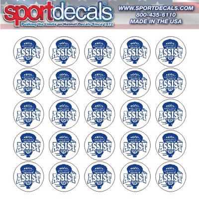 Sportdecals Lacrosse Assist 3/4" Award Decals (Royal on White)