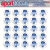 Sportdecals Lacrosse Assist 3/4" Award Decals (Royal on White) view 1
