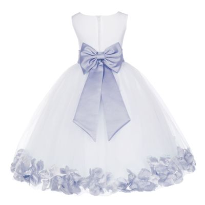 Wedding Rose Petals White Tulle Flower Petals Girl Toddler Gown Handmade 302T 8