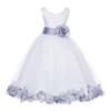 Wedding Rose Petals White Tulle Flower Petals Girl Toddler Gown Handmade 302T 8 view 2