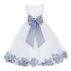 Wedding Rose Petals White Tulle Flower Petals Girl Toddler Gown Handmade 302T m view 1