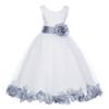 Wedding Rose Petals White Tulle Flower Petals Girl Toddler Gown Handmade 302T m view 2